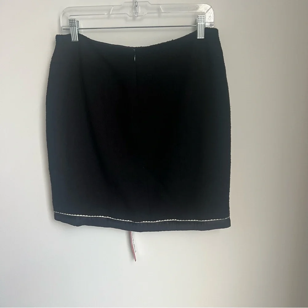 Vtg Chanel Boutique Black Wool Straight Skirt Women's Size 44